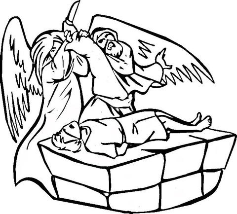 Abraham And Isaac  Coloring Page